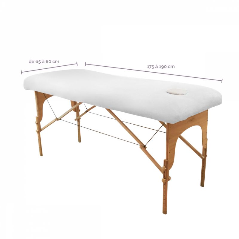 Drap-housse pour table de massage - Éponge - Blanc
