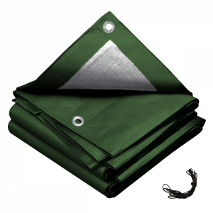 Bâche de protection universelle - 150g - 4 x 8 - Gris et vert