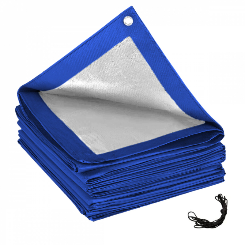 Bâche de protection pour piscine - Ronde - 3,66 m - Bleu et gris