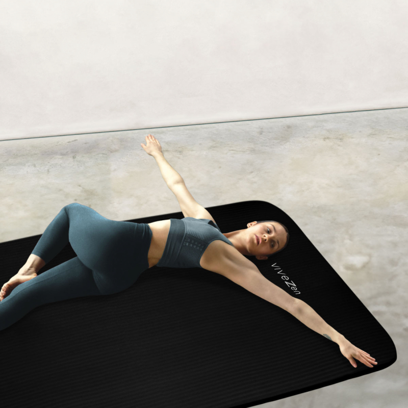 Tapis de Yoga - 186 x 120 cm - Noir