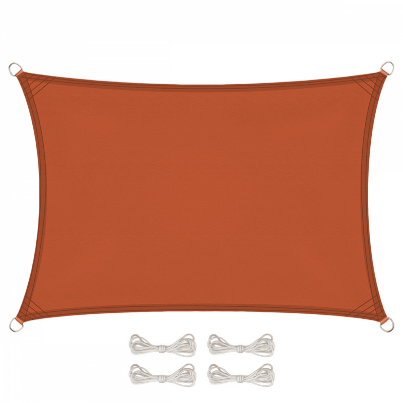 Voile d'ombrage rectangulaire - 3 x 4 m - Terracotta