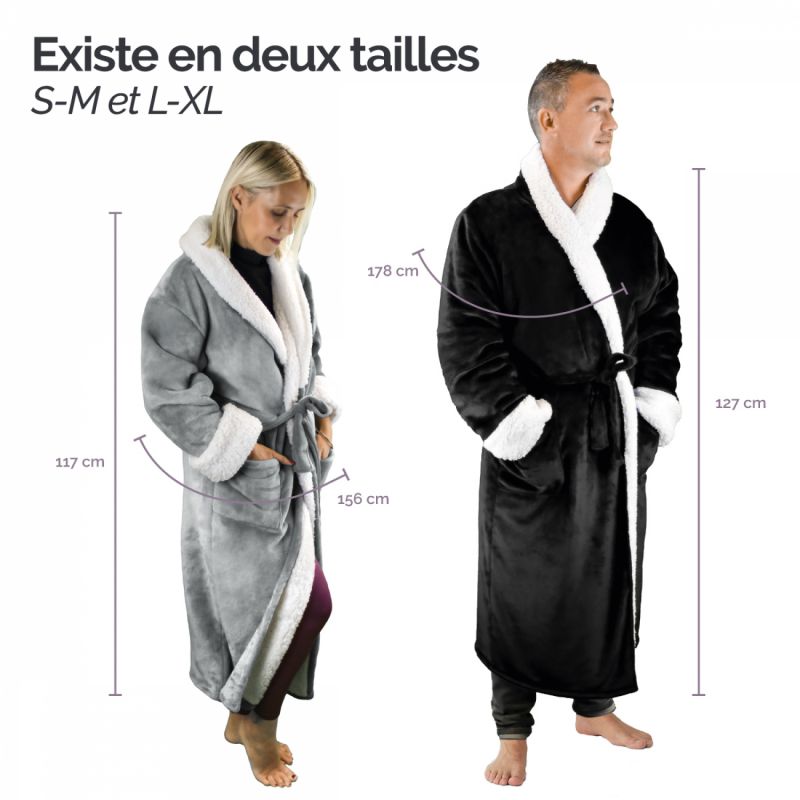 Robe de chambre polaire - L/XL - Noir